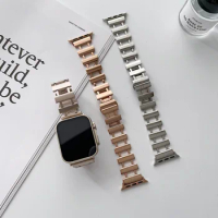 Luxury Metal Band Ladder Strap 41MM For Apple Watch 8 Ultra 49mm Strap Link Bracelet 45mm For Lady IWatch Series 7 6 5 44MM 42MM