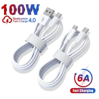 100W USB Type C Cable For Samsung S23 S22 Ultra Huawei P30 Pro Xiaomi Redmi Oneplus 6A Fast Charging Charger Cable Accessories