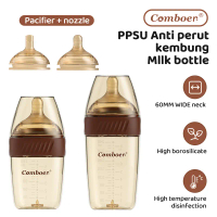 Comboer PPSU Botol Susu Bayi Baru Lahir Anti Perut Kembung Skala Suhu ASI Imitasi Bebas BPA botol su