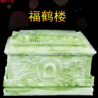 Urn crystal jade high-grade moisture-proof box for men and women life box urn coffin white marble ca