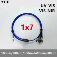 1*7 SMA905 bifurcated fiber jumper Y type UV-VIS 100um 200um 300um 400um 600um multi core fiber bundle SMA free shipping