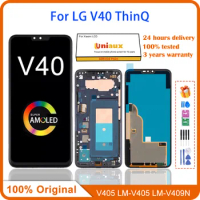 6.4" Original AMOLED For LG V40 ThinQ LCD V405 V405UA LCD Display Touch Screen Digitizer Replacement For LG V40 Battery Cover