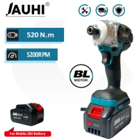 520N.m Brushless Drill Cordless Electric Impact Wrench Rechargeable 1/4 Square Drive Wrench Power Tool For Makita 18V Battery