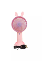 S&amp;J Co. Rabbit Ears Eco Fan Rechargeable USB Handheld Mini Portable - Pink