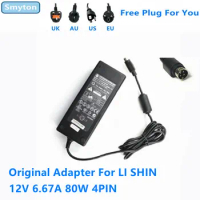 Original AC Adapter Charger For LS LI SHIN 12V 6.67A 80W 4PIN 0219B1280 0452B1280 LSE0111C1280 TCL TV Monitor Power Supply