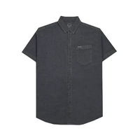 POLICE Kemeja Polos Jeans Regular Fit Pria Black Lengan Pendek M