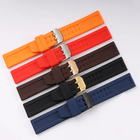 Silicone strap for Hamilton Armani citizen Blancpain Seiko watch band man Stainless steel watch buckle