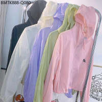 K03-เสื้อคลุมผ้าร่ม กันลมแดด  แขนยาวมีฮู้ด  เสื้อใส่เล่นสงกรานต์