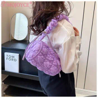 Women Shoulder Bag Cloud Crossbody Bag Pleated Casual Cylindrical Underarm Bag