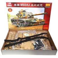 TRUMPETER 80108 1/35 Scale Model Electric U.S. M60A3 Main Battle Tank Assembly Model Building Kits For Hobby DIY
