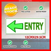CMC501 Entry Arrow *Left* Sticker (29.5x12cm) Direction Sticker Entry Sticker Entry Sticker Left Arr