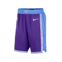 【NIKE 耐吉】球褲 Swingman Short MMT 21 男 洛杉磯 湖人隊 吸濕排汗 快乾 籃球 紫 藍(DB4138-504)