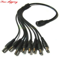 Hamrolte DC Power Splitter Cable 1 male to 8 Dual Female Power Adapter Cable for CCTV Camera