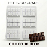CMart Cetakan Coklat Mini Dubai Choco 10 Blok 6 Cav PET Food Grade Tinggi 0.9 Cm