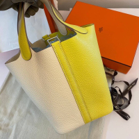 Hermès Picotin18 nata 拼 檸檬🍋黃 銀扣 全新