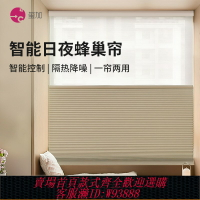{台灣公司貨 可打統編}電動日夜蜂巢簾蜂窩簾風琴簾臥室客廳全遮光遮陽智能語音百葉窗簾