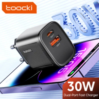 Toocki 30W GaN USB Type C Charger PD3.0 QC3.0 PPS Portable High Speed Charger for iPhone 15 14 Xiaomi Oneplus Realme Samsung S23