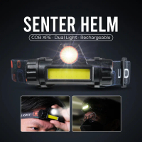 Permata Mall- TRUSOXIN Lampu Senter Helm Las COB XPE Dual Light Rechargeable - TR35