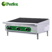 perfex gas stove bbq grill stainless steel table top grill BTU 35,000 burner commercial restaurant equipment
