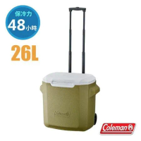 【Coleman】26.5L 綠橄欖拉桿冰箱(保冷力48小時).保冷保冰箱.冰筒.冰桶.置物箱.保鮮桶/CM-05748