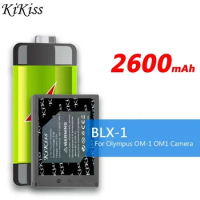 KiKiss Battery BLX-1 BLX1 2600mAh For Olympus OM-1 OM1 Camera Replacement Bateria