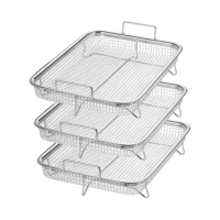 Air Fryer Basket for Oven, Stainless Steel Grill Basket Non-Stick Mesh Basket Set, Air Fryer Tray Wire Rack