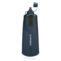 【LifeStraw】Peak 頂峰軟式水瓶 1000ml｜深藍(過濾水瓶 可折疊擠壓 越野跑 登山健行 野外求生)