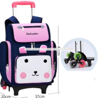 School Trolley bags backpack with wheels School wheeled backpack bag for Girls Rolling backpacks bag Children Wheeled bags kids