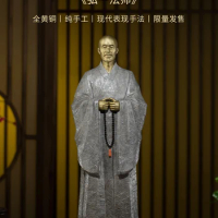 Limited Edition Handmade bronze sculpture Buddhism eminent monk HONG YI FA SHI statue Buddhist Zen DAO Spiritual worship