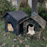 Dog Beds Cat Shelter Waterproof Outdoor Keep Warm Nest for Dog Thickened Cold-Proof Cat House Kitty Cave Dog Tent Pet Dog Basket