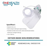 (MUTIARA ALKES) ONEHEALTH Masker Oksigen Non Rebreathing Dewasa Anak Bayi - Oxygen Mask NRM BAYI