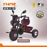 Sepeda Anak Roda Tiga Model Motor TRICYCLE EXOTIC ET-723 Multifungsi AT-125-7 Abu-Abu