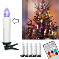 10pc/lot Christmas LED Candles Flameless Remote Control Taper Candles Led Tea Light for Home Dinner Party Decoration Lamp