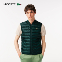 【LACOSTE】男裝-鋪棉防潑水背心外套(綠色)