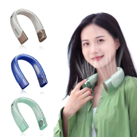 【ANTIAN】冰瓷掛脖風扇 便攜大風力降溫電風扇 隨身懶人頸掛風扇 涼感渦輪無葉風扇(可上飛機)