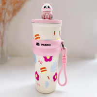 Ly giữ nhiệt 700ml Mascot Panda Pink - Chất lượng cao