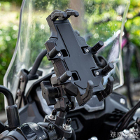 電動車摩托車自行車鋁合金手機支架導航支架減震器防盜外賣騎手
