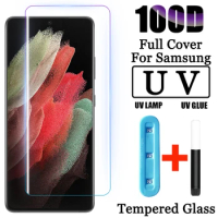 UV on Tempered Glass for Samsung Galaxy Note 20 S20 S21 Ultra S10 S9 S8 Plus Screen Protector S 21 10 E 9 8 S10E 5G Film P Lus
