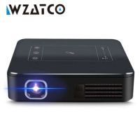 WZATCO D13 Android Mini Pocket Projector 4K Smart Pico DLP Portable LED WIFI Built-in Battery Home Theater Beamer Proyector