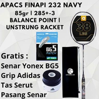 Raket Badminton APACS FINAPI 232 Navy GRATIS senar, grip dan tas