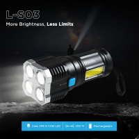 ZHIYU Senter LED 4 XPE COB Flashlight USB Rechargeable Waterproof - L-S03 Plastik