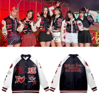 KPOP IVE Kitsch Merch Jersey Tour New Logo Baseball Jacket Women Men Fashion Casual Sweatshirts Stre