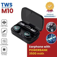 HAGARI - HEADPHONE BLUETOOTH 5.1 EARBUD M19 TWS NIRKABEL LED DIGITAL POWER DISPLAY BASS STEREO TWS M