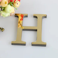 Acrylic Letter Stickers Alphabet Gold For Wall Art Mural Decorations 10cm 3D Mirror DIY Name Wedding Party Home Decor Decals