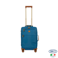 BRICS 義大利 20吋 海藍色 小牛皮防潑水布箱 登機箱 行李箱 旅行箱 軟箱 布箱