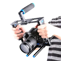Universal Aluminum Camera Cage C2 Lightweight DV Video Cage with Top Hand Grip15mm Rod for All Camera Canon for Sony DSLR