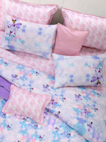 ชุดผ้าปูพร้อมปลอกผ้านวมและไส้ผ้านวม 6 ฟุต 7 ชิ้น (คิงไซส์) รุ่น JOVIAL สีชมพู