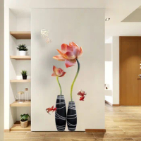 Chinese Style Wall Stickers Flower Vase Living Room Bedroom Decor Aesthetic Vintage Bathroom Decoration Wallpaper
