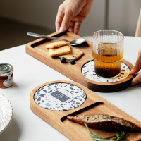 托盤日式相思木放水杯盤子復古面包點心甜品收納創意擺盤料理盤