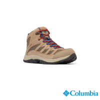 Columbia 哥倫比亞官方旗艦 男款-CRESTWOOD™Omni-Tech防水高筒登山鞋深-棕褐(UBI53710TN/HF)
